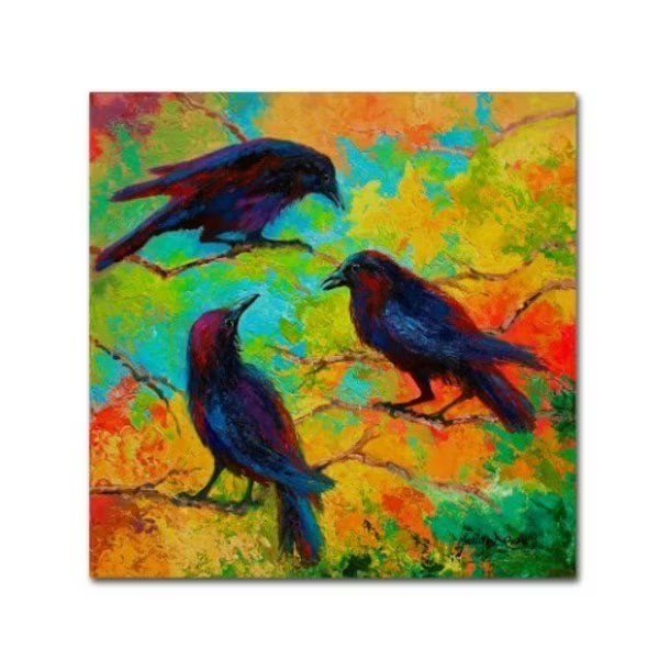 Marion Rose 'Crows 4' Canvas Art, 24x24, Trademark Fine Art, Mfr#: ALI15363-C2424GG
